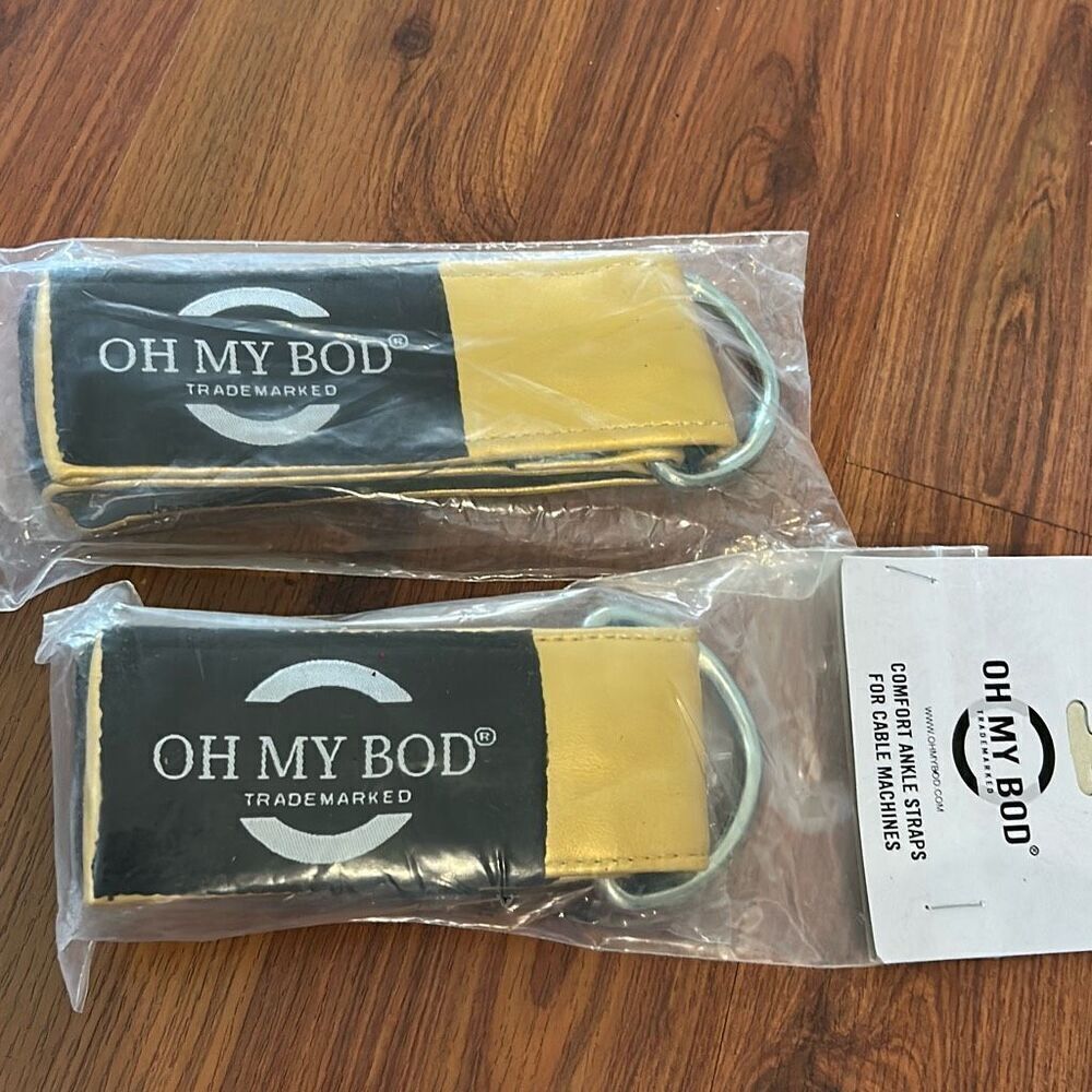 NEW Oh My BOD Gym cuffs for cable leg exercises metallic gold one pair